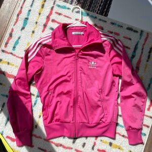 Adidas Classics Hot Pink Firebird Track Jacket / Firebird Jacket Pink 3 Stripes